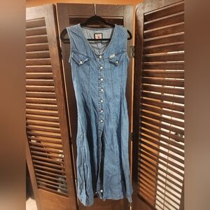 Motor Vintage Denim Sleeveless Midi Dress